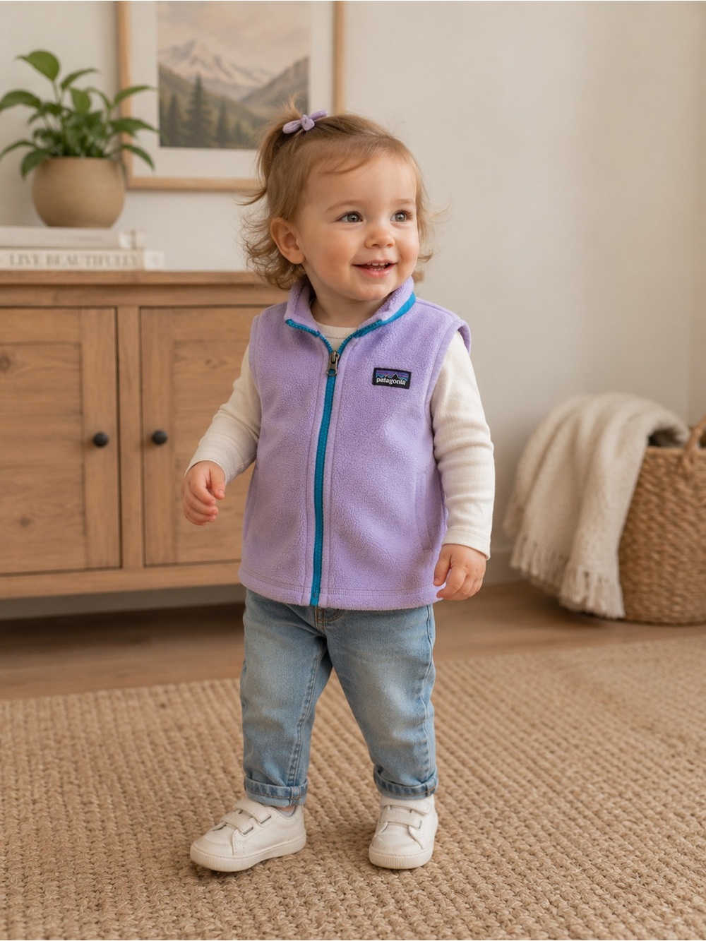 Patagonia Synchilla Fleece Vest Lavender Purple Girls Size 4T Toddler